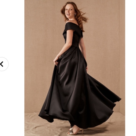 NWT BHLDN Camryn Black dress Wedding Gown Bridesmaid Formal MOB size 2 or 6 - Picture 3 of 17